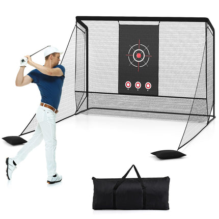 Goplus Golf Cage Practice Hitting Net 10'x7.4' Golfer Training Net