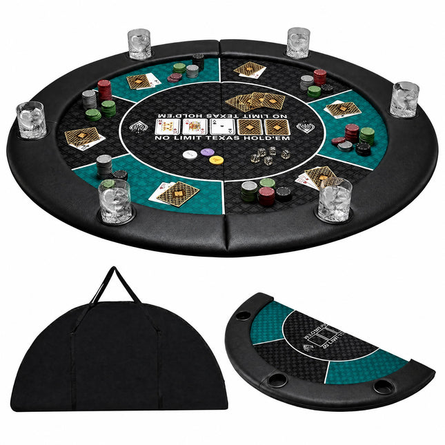 Goplus 48 Inch Foldable Poker Table Top for 6 Players With Carrying Bag