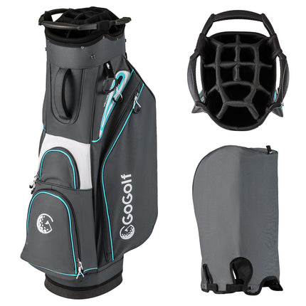 Goplus Lightweight Portable Golf Bag with 14-Way Divider Top 6 Zippered Pockets