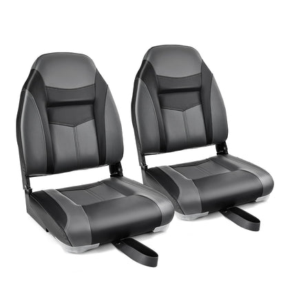 Goplus Low Back Boat Seat, Folding Fishing Seat with Thickened High-density Sponge Padding