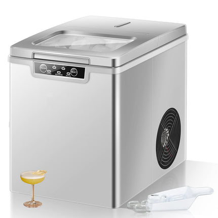 Portable Countertop Ice Maker, 26LBS/24H Mini Ice Cube Machine w/8 Min Processing 9 Cubes