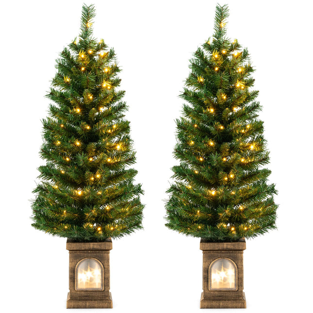 Goplus 4ft Pre-Lit Christmas Tree for Entrances