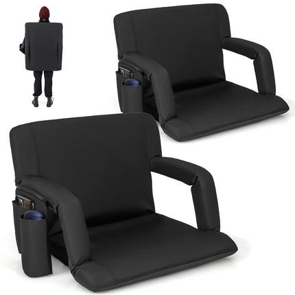 Goplus 24.5’’ Wide Folding Stadium Seating for Bleachers with 6 Reclining Positions