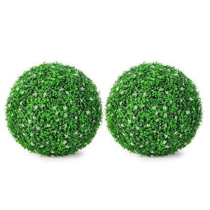 Goplus 2 PCS 19.5 Inch Artificial Plant Topiary Ball, Round Holly Faux Boxwood Balls