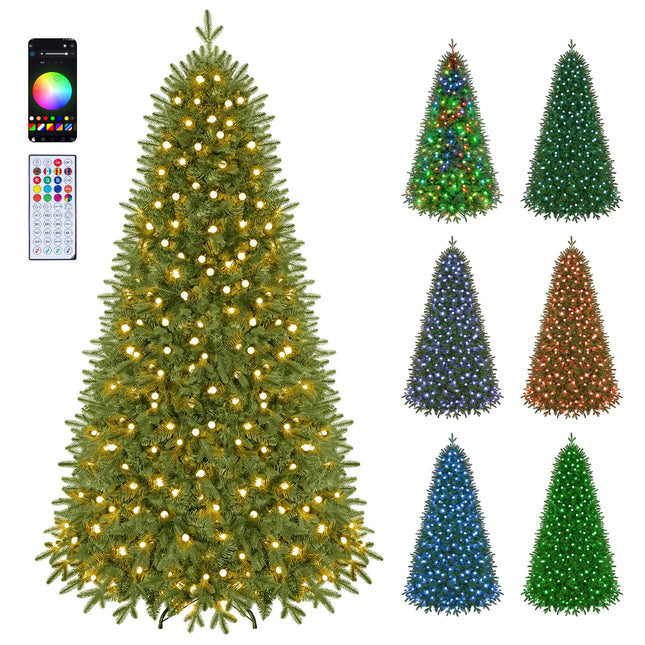 Goplus 6.3 FT Smart Pre-Lit Christmas Tree with 936 Branch Tips & 42 Lighting Modes