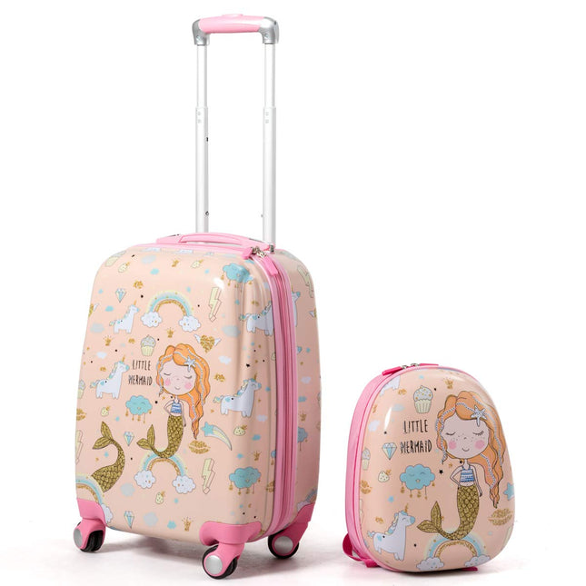 Kids Luggage Set, 12" & 18" Kids Carry On Luggage Set - GoplusUS