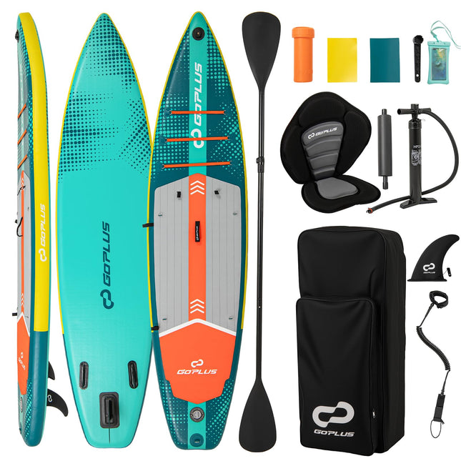 Goplus 11FT Inflatable Stand Up Paddle Board for Adults with Premium Kayak Seat