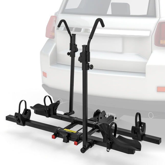 Goplus 2” Hitch Mount Bike Rack, 2 Bikes Platform Style Carrier w/Tilt-able Design for Easy Trunk Access