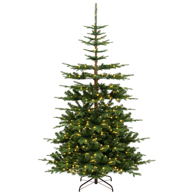 Goplus 7 FT Pre-Lit Artificial Christmas Tree with 1303 PE & PVC Branch Tips