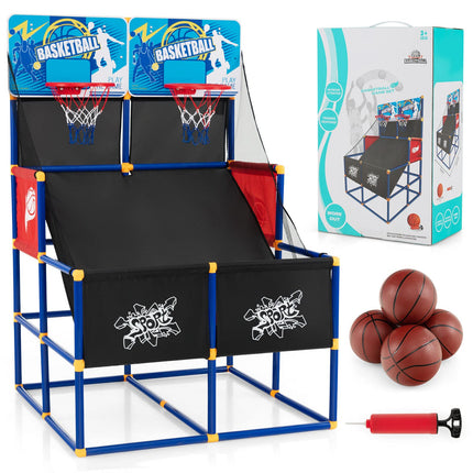 Goplus Kids Basketball Arcade Game, Dual Shot Basketball Game for 2 Players with 4 Balls & Inflation Pump - GoplusUS