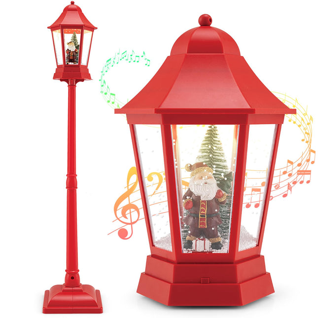 Goplus 5.3 Ft Christmas Snowy Street Lamp 2-in-1 Musical Lamp Post & Snow Globe Lantern