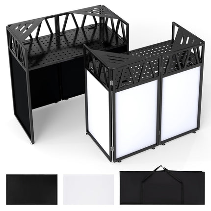 Goplus Portable DJ Booth with Scrims & Carrying Bag for Events Parties Weddings
