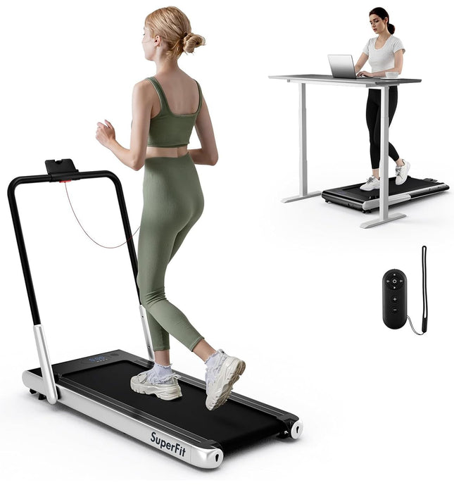 340 LBS Capacity Walking Pad with Handle Bar