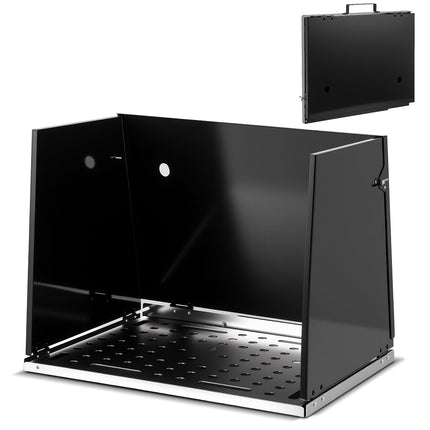 Goplus Folding Welding Table, 17" x 20" Portable Galvanized Metal Work Table with 3 Protective Panels