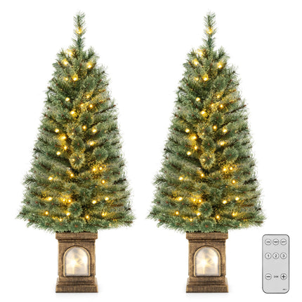 Goplus 4ft Pre-Lit Christmas Tree for Entrances