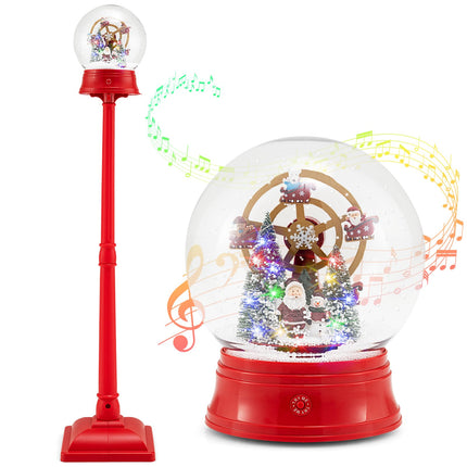 Goplus Christmas Snow Globe Decoration (Snowing Santa w/Ferris Wheel)