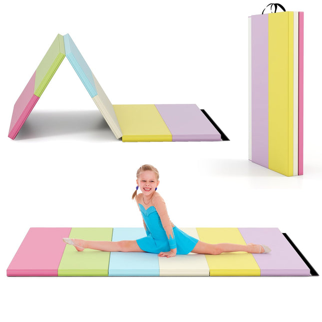 Goplus 6'x4' 3-Panel Folding Gymnastics Mat for Home Gym Aerobics Yoga