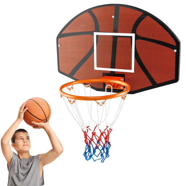 Goplus Wall Mount Basketball Hoop, 26" x 17.5" Indoor Outdoor Basketball Games w/Large Shatter-Proof Backboard