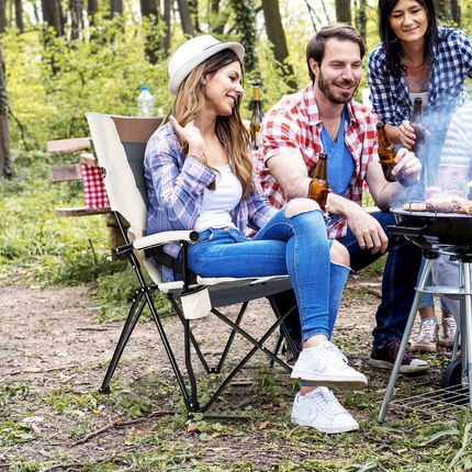 Goplus Camping Chairs, Portable Lumbar Back Beach Chair, Folding Chair for Outside, Fishing, Hiking, Picnic