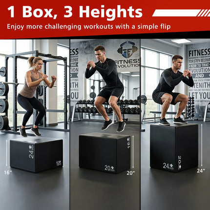 Goplus 3 in 1 Foam Plyometric Jump Box w/Non-Slip & Easy-to-Clean PU Cover
