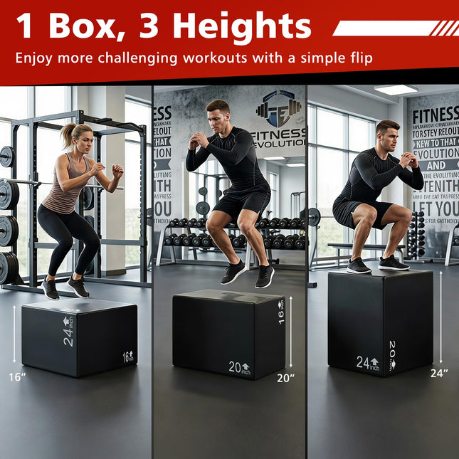 Goplus 3 in 1 Foam Plyometric Jump Box w/Non-Slip & Easy-to-Clean PU Cover