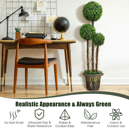 4 Ft Artificial Boxwood Topiary Tree - GoplusUS