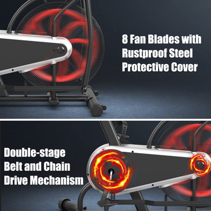 Goplus Air Bike, Fan Exercise Bike with Unlimited Resistance - GoplusUS