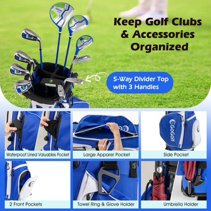 Goplus Right Hand Complete Golf Club Set for Men w/ Golf Stand Bag