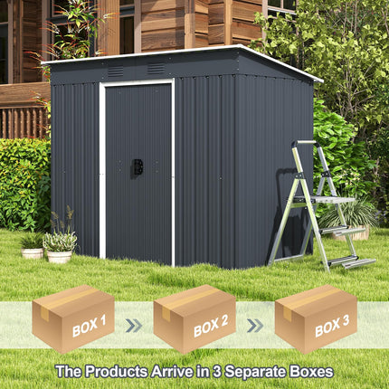 Goplus Outdoor Storage Shed with Floor Base