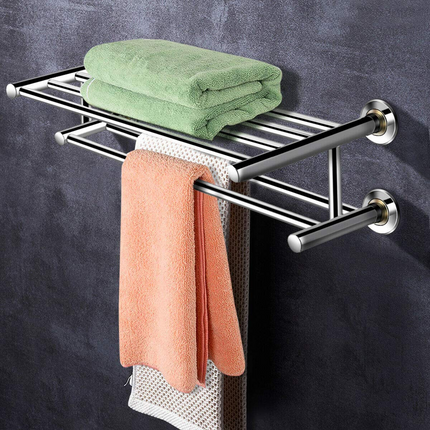 Goplus 24'' Towel Rack, Stainless Steel Metal Bathroom Towel Bar - GoplusUS
