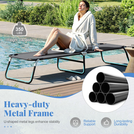 Goplus Heavy Duty Collapsible Foldable Bed for Kids Adults with Non-Slip Foot Mat