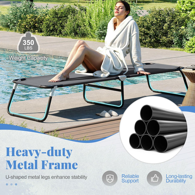 Goplus Heavy Duty Collapsible Foldable Bed for Kids Adults with Non-Slip Foot Mat