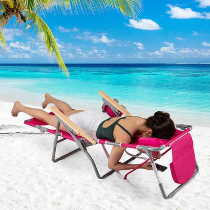 Goplus 3-in-1 Foldable Lay-Flat Tanning Chair with Face and Arm Holes