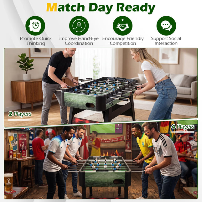 Goplus 54 Inch Full Size Foosball Table with 2 Balls 22 Players & Ergonomic Handles