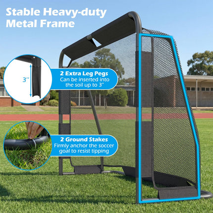 Goplus 6 ft x 4 ft Metal Frame Soccer Goal Set with Net & Anchoring System for Garden Field