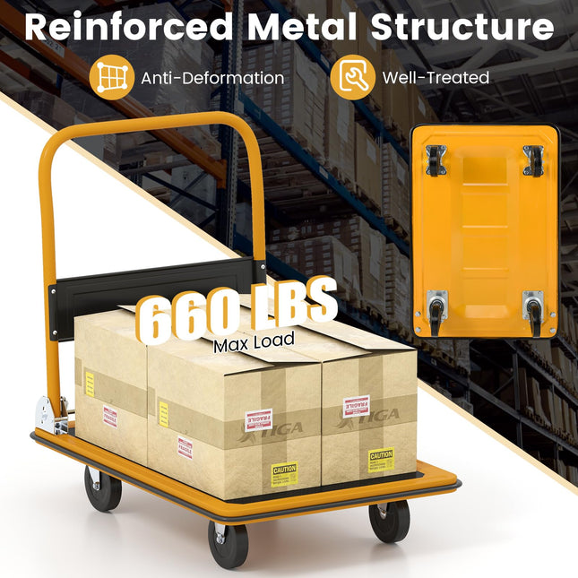 Goplus Moving Platform Hand Truck for Loading & Storage | 660LBS Max Load