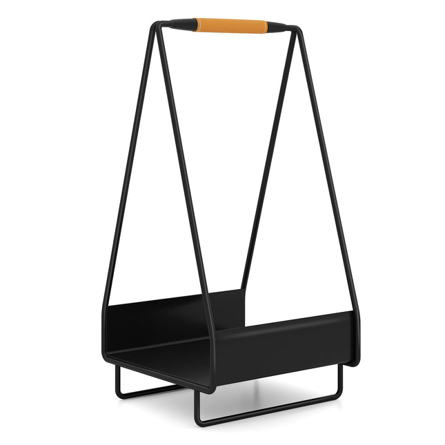 Goplus Heavy-duty Metal Log Holder with Handle & Square Rack