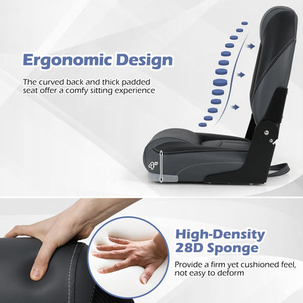 Goplus 3-Pack Folding Boat Seats | 2 High-Back & 1 Low-Back Bass Boat Chairs