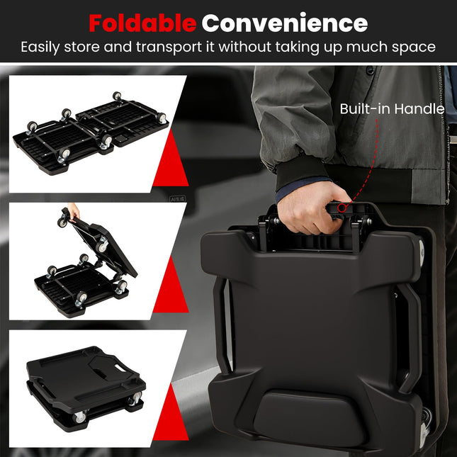 Goplus 43 Inches Mechanic Creeper with Padded Headrest & Tool Trays 350 LBS Max Load