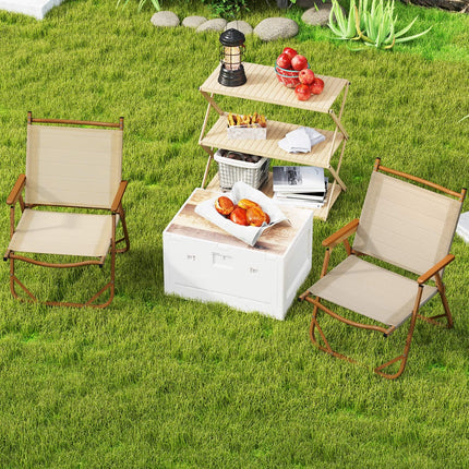 Goplus Lightweight Beach Chairs with Aluminum Frame | Support 400 LBS