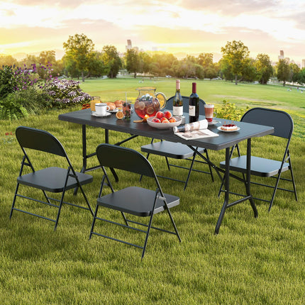 Goplus 5ft Plastic Folding Table w/Handle for Picnic Camping Dining