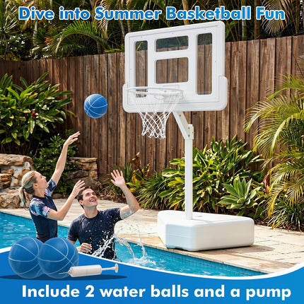 Goplus Pool Basketball Hoop w/Adjustable Height & 39IN Shatterproof Backboard