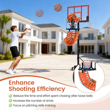 Goplus Basketball Return Attachment 360° Rotatable Basketball Hoop Rebounder