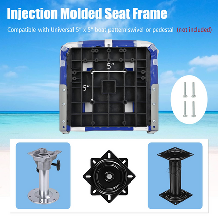 Goplus Low Back Boat Seat, Folding Fishing Seat with Thickened High-density Sponge Padding - GoplusUS