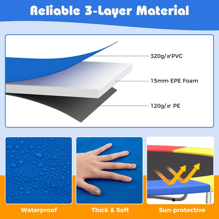 Goplus Trampoline Pad Replacement No Holes for Poles