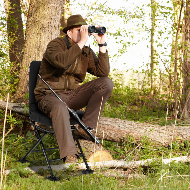 Goplus Hunting Chair, 360 Degree Swivel Hunting Seat with All-Terrain Duck Feet