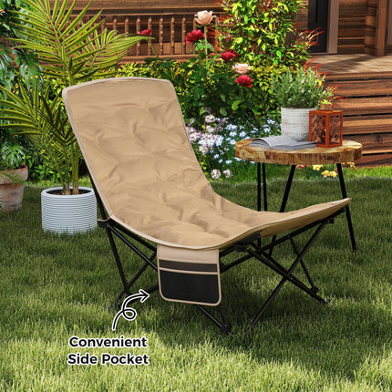 Goplus 4-Position Padded Portable Folding Camping Chair with 500 LBS Support
