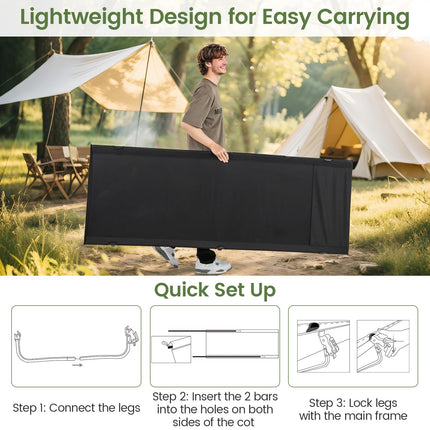 Goplus Portable Camping Cot w/Sturdy Aluminum Alloy Frame & Carrying Bag