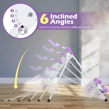 Goplus Foldable Ab Trainer w/6 Inclined Angles & LCD Display for Home Gym