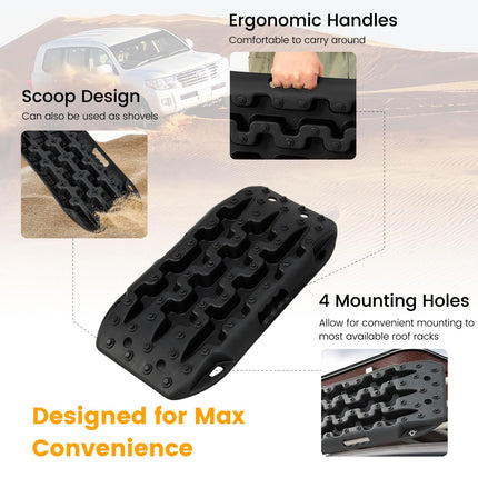Goplus Off-Road Traction Boards, 2 PCS 4WD Large Recovery Traction Tracks Mats